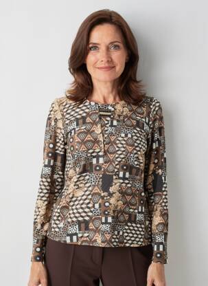 Pull coupe cintrée manches longues noir GEVANA femme