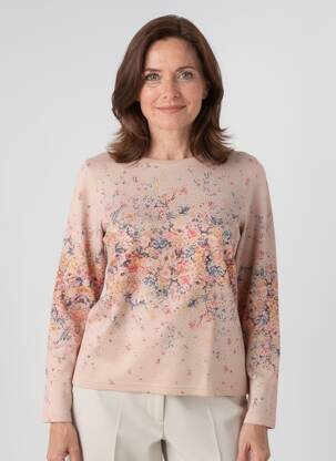 Pull coupe cintrée manches longues rose GEVANA femme
