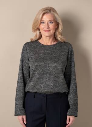 Pull coupe cintrée manches longues gris GEVANA femme
