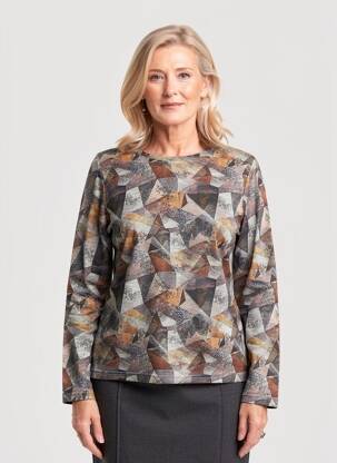 Pull coupe cintrée manches longues gris GEVANA femme