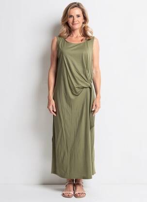 Robe longue sans manche sans manche vert GEVANA femme