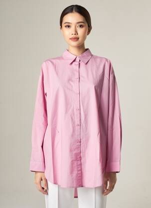 Chemisier coupe droite manches longues rose B.YOUNG femme