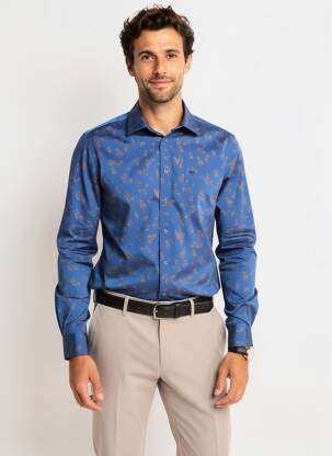 Chemise manches longues poches bleu BLEND homme