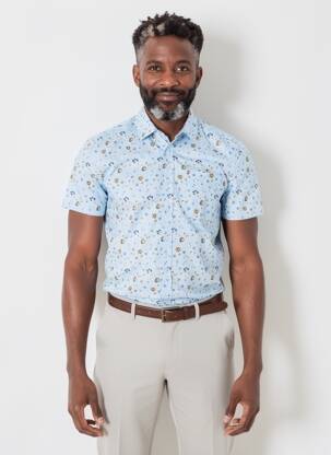 Chemise manches courtes poches bleu BLEND homme