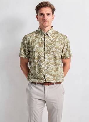 Chemise manches courtes imprimé tie and dye vert DEELUXE homme