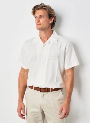 Chemise manches courtes col tailleur beige DEELUXE homme