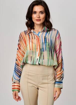 Chemisier coupe fluide manches longues beige LOLA CASADEMUNT femme