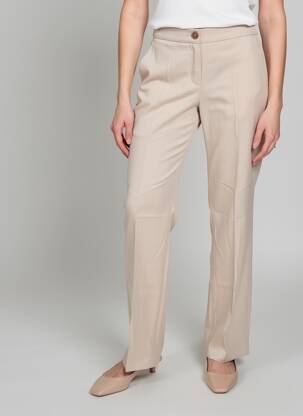 Pantalon droit tissage popeline taille normale beige TONI femme