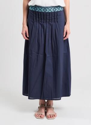 Jupe longue fermeture zip latéral bleu MD'M femme