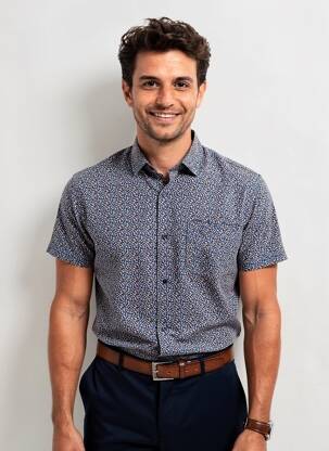 Chemise manches courtes poches bleu JUPITER homme