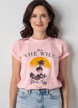 T-shirt coupe droite manches courtes rose ANDAM femme