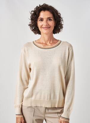 Pull stretch manches longues beige ANDAM femme