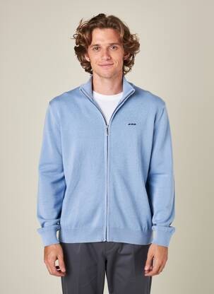 Gilet manches longues maille fine bleu MISE AU GREEN homme