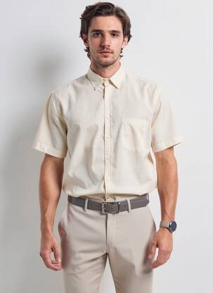 Chemise manches courtes poches beige MISE AU GREEN homme