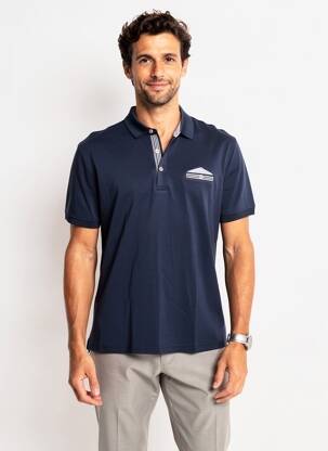 Polo tissage jersey manches courtes bleu COFOX homme