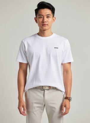 T-shirt broderie manches courtes blanc MISE AU GREEN homme