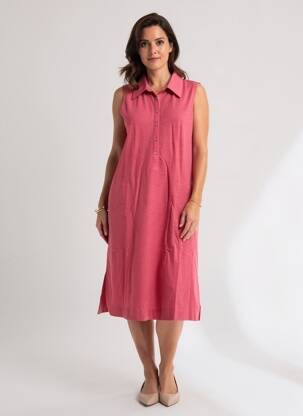 Robe mi-longue sans manche sans manche rose YERSE femme