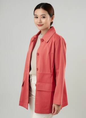 Trench tissage popeline sans capuche orange YERSE femme