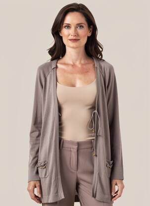 Gilet manches longues stretch gris BARBARA LEBEK femme