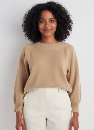 Pull stretch manches longues marron MARIA BELLENTANI femme