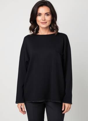Pull coupe cintrée manches longues noir MARIA BELLENTANI femme