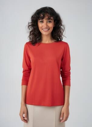 T-shirt manches longues manches longues orange MARIA BELLENTANI femme