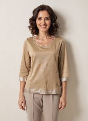 T-shirt manches 3/4 manches 3/4 marron LE BOUDOIR D'EDOUARD femme