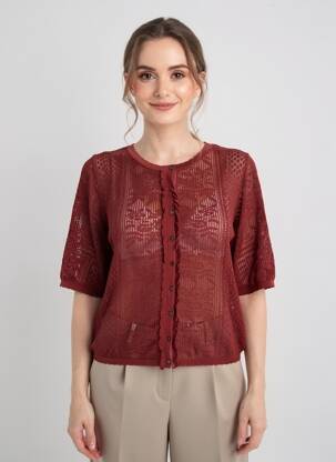 Gilet manches courtes fermeture boutonnée sur le devant orange YERSE femme