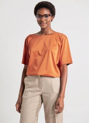 T-shirt stretch manches courtes orange YERSE femme