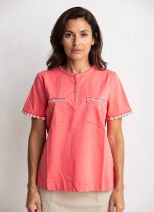 T-shirt stretch manches courtes rouge MARIA BELLENTANI femme
