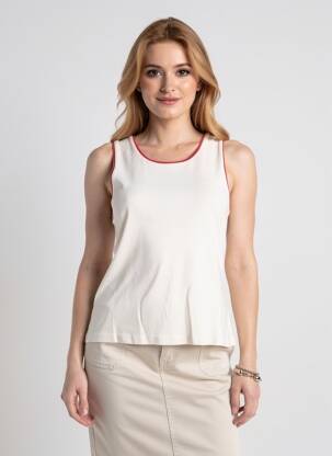 Débardeur stretch sans manche beige YERSE femme