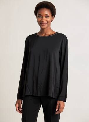 T-shirt manches longues manches longues noir MARIA BELLENTANI femme