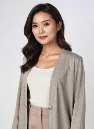 Gilet manches longues stretch marron RABE femme