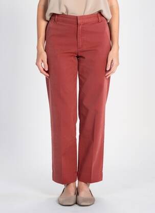 Pantalon droit tissage popeline taille normale orange YERSE femme