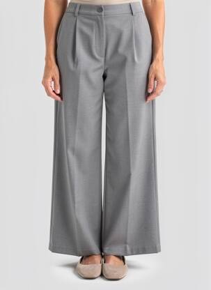 Pantalon large fermeture zippée sous rabat boutonné taille normale gris MARIA BELLENTANI femme