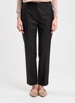 Pantalon droit tissage crêpe taille normale noir MARIA BELLENTANI femme