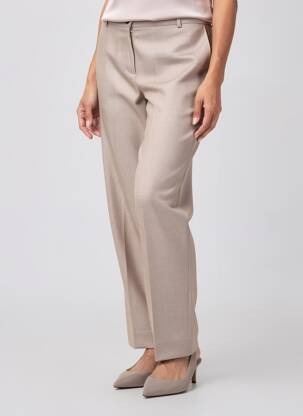 Pantalon droit fermeture zippée sous rabat boutonné taille normale marron MARIA BELLENTANI femme
