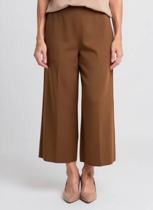 Pantalon 7/8 stretch taille normale marron MARIA BELLENTANI femme