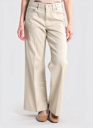 Pantalon large fermeture zippée sous rabat boutonné taille normale beige LEVI'S femme