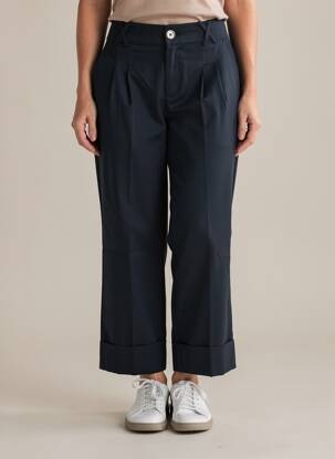 Pantalon droit stretch taille normale bleu HANA SAN femme