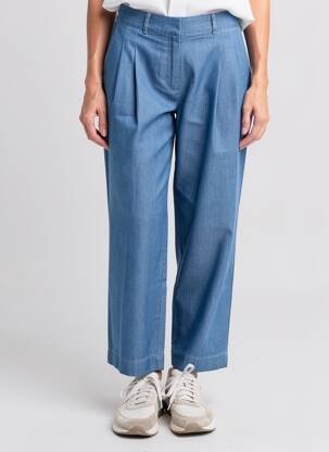 Pantalon droit stretch taille normale bleu HANA SAN femme