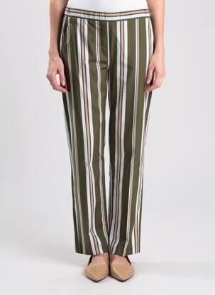 Pantalon droit stretch taille normale vert DIEGA femme