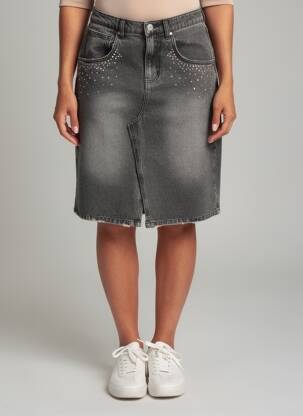 Jupe short stretch gris ME369 femme
