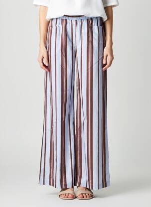 Pantalon large tissage popeline taille normale violet DIEGA femme