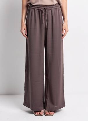 Pantalon large tissage crêpe taille normale marron SAMSOE & SAMSOE femme