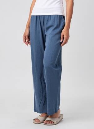 Pantalon droit stretch taille normale bleu MAJESTIC FILATURES femme