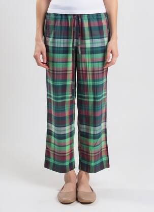 Pantalon 7/8 taille élastique taille normale vert DIEGA femme
