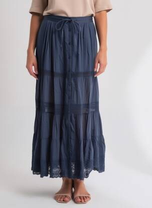 Jupe longue doublure bleu VANESSA BRUNO femme