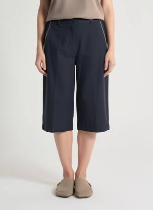 Bermuda taille à pinces taille normale bleu DIEGA femme