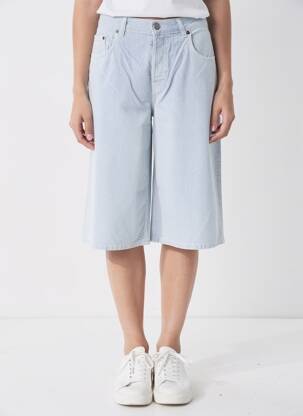 Bermuda coupe droite taille normale bleu HAIKURE femme